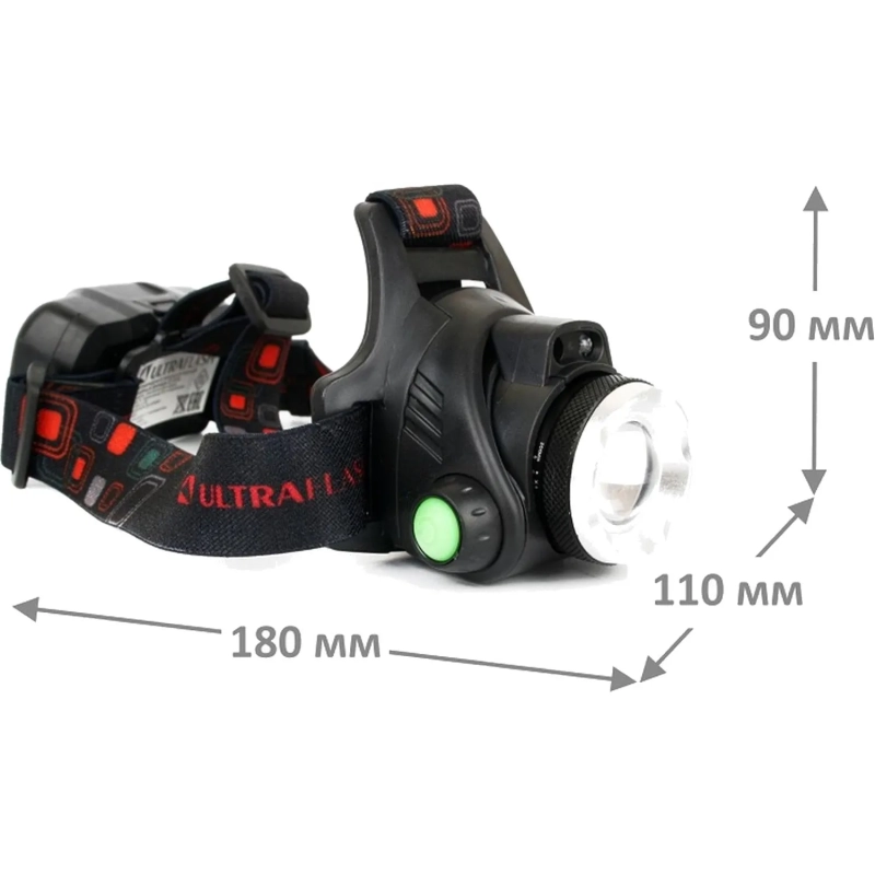 Фонарь налобный Ultraflash E1336 (акк.3,7В,1LED,4В