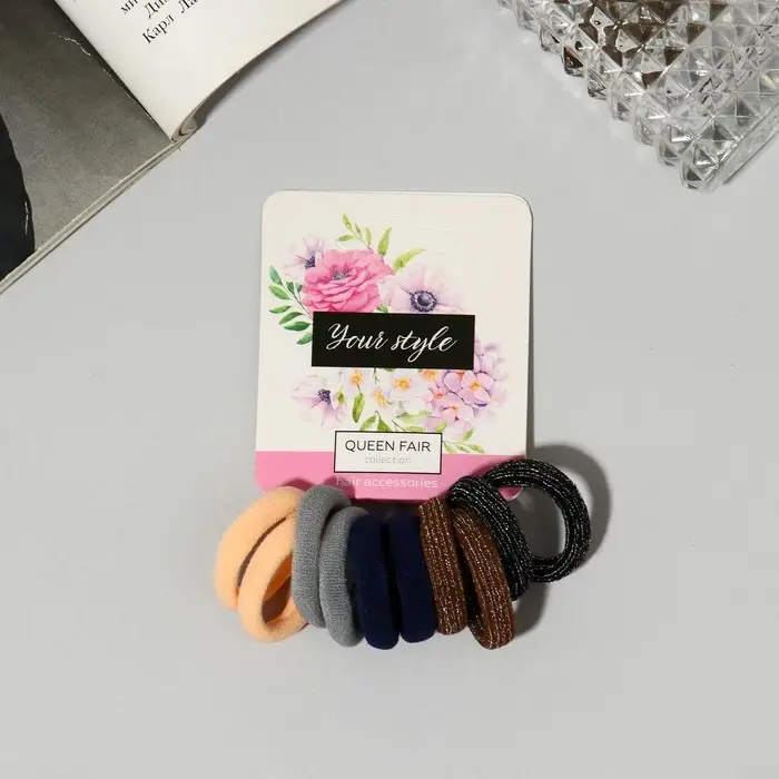 Резинка для волос Резинка для волос "Синди" (набор 10 шт) блеск ночка, 2,5 см