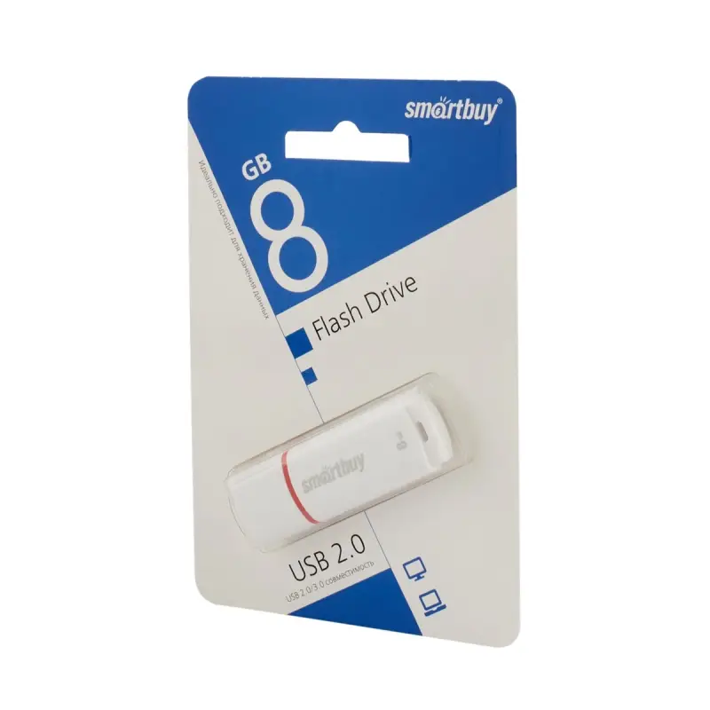 USB накопитель 8 GB Smart Buy Crown Series White