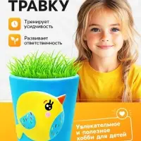 Набор для опытов, для детей &laquo;Выращиваем травку&raquo;, растение в горшочке &laquo;Птичка&raquo;