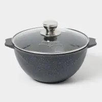 Казан Мечта &laquo;Гранит Star&raquo;, 4 л, литые ручки, антипригарное покрытие, стеклянная крышка, литой алюминий, тёмно-синий