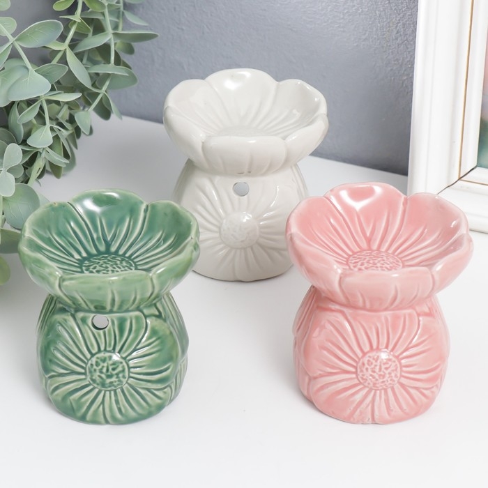 Аромалампа керамика Аромалампа керамика "Нежный цветок" МИКС 8х8х8 см