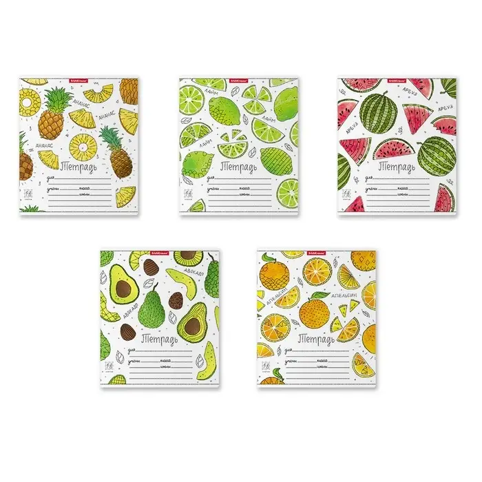 Тетрадь 18 листов в клетку ErichKrause &laquo;Яркие дольки&raquo;, обложка мелованный картон, МИКС