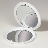 Зеркало складное, d=7.5 см, цвет белый