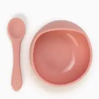Тарелка детская на присоске и ложка, розовый, Mum&Baby Тарелка детская на присоске и ложка, розовый, Mum&Baby