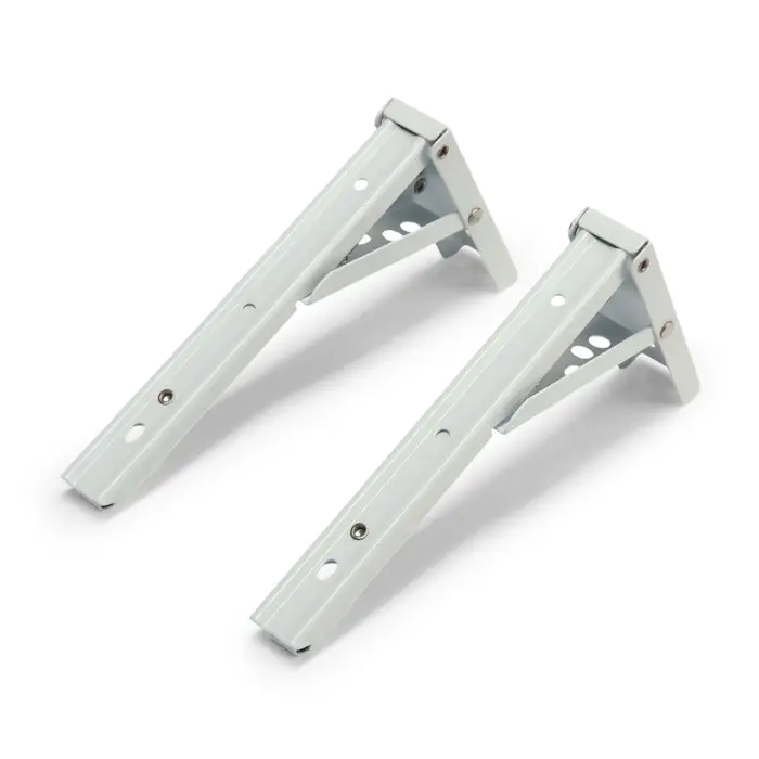 Кронштейн складной для столов и полок ТУНДРА, F001, 2 шт., длина 200 мм, сталь, белый