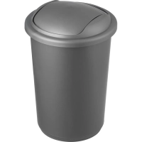 Ведро мусорное пластиковое 12л кругл сер с крышкой-маят металлик 255х360мм