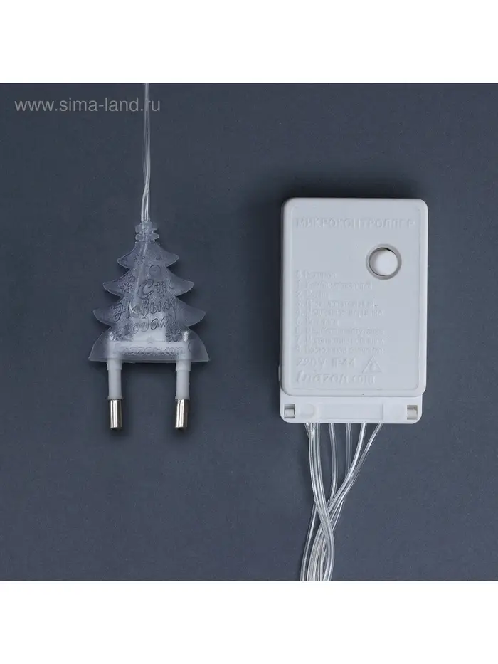 Гирлянда &laquo;Бахрома&raquo; 2.4&times;0.9 м с насадками &laquo;Звёзды&raquo;, IP20, прозрачная нить, 138 LED, свечение тёплое белое, 8 режимов, 220 В