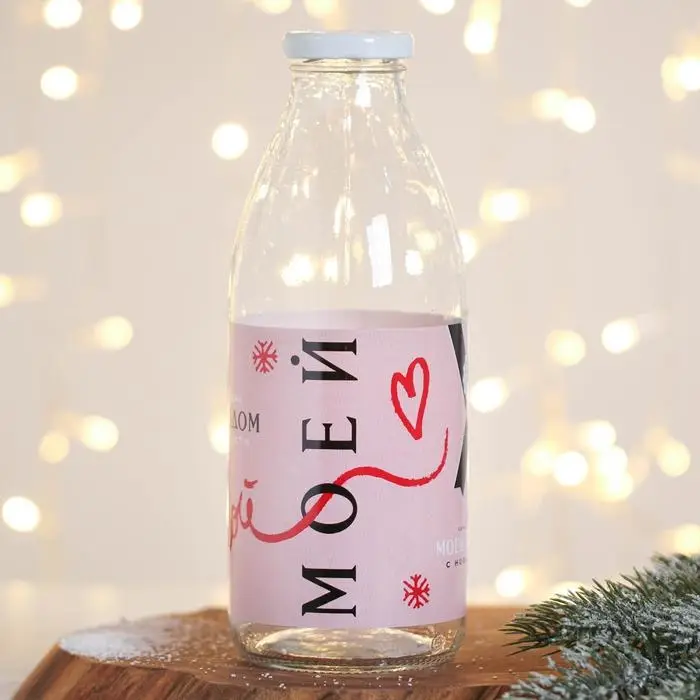 Бутылка стеклянная новогодняя «С Новым Годом. Счастья, радости», 750 мл Бутылка стеклянная новогодняя «С Новым Годом. Счастья, радости», 750 мл