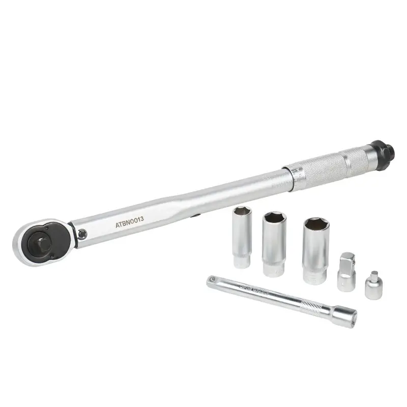 Ключ динамометрический 3/8" 19-110Нм,набор 7 пр(адапт1/4"1/2"голов14,17,19удл150), кейс