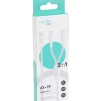 Кабель-разветвитель VIXION PRO VX-19, Type-C &mdash; Type-C + Lightning, 10 Вт, 1.2 м, белый