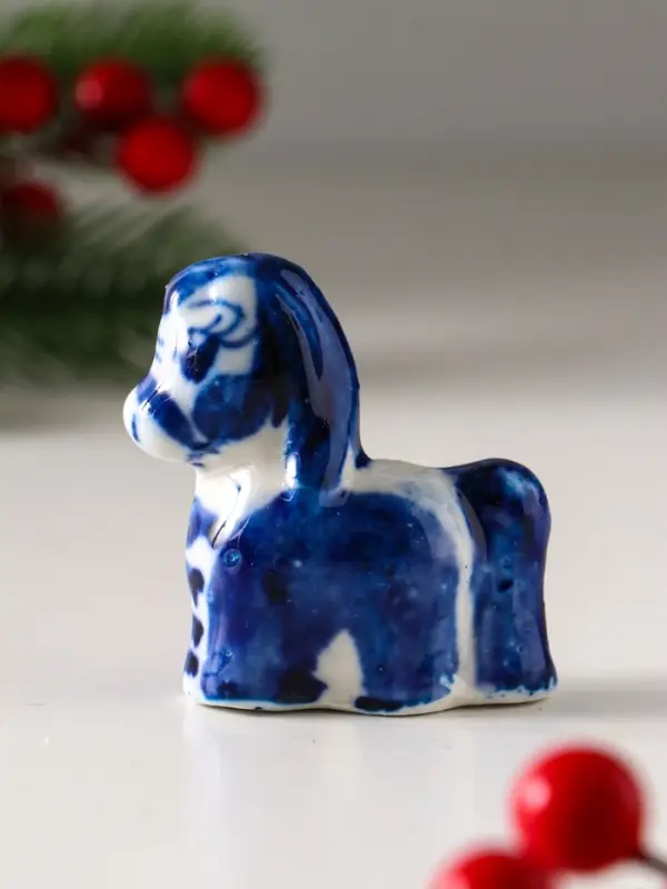 Сувенир  Сувенир "Конь Ураган", 5х5 см, гжель