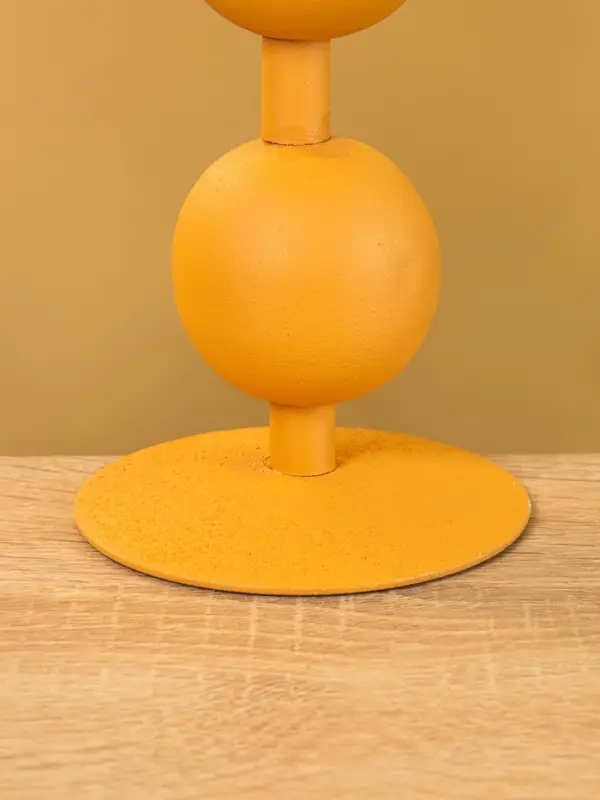 Подсвечник на 1 свечу «Песок», с 2 сферами, 8.5×8.5×18+/- 1 см