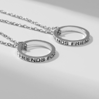 Кулоны «Неразлучники» friends forever, кольца, цвет серебро, 45 см