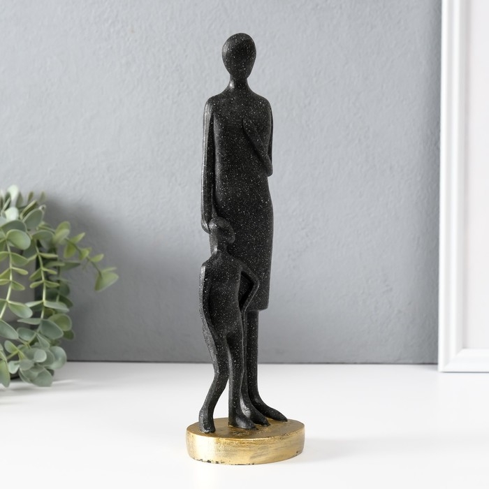 Сувенир полистоун Сувенир полистоун "Она всегда рядом" чёрный 7,5х8,5х28 см