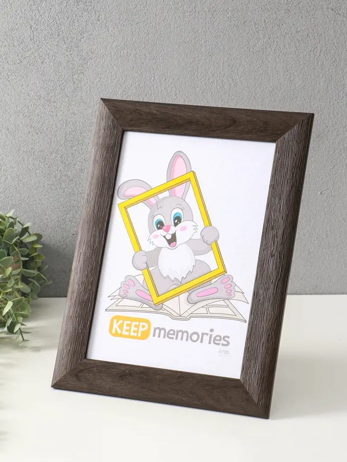 Фоторамка для фото 21х30 см (с ножкой) "Luxe Elegance" пластик, коричневый, (пластик экран)