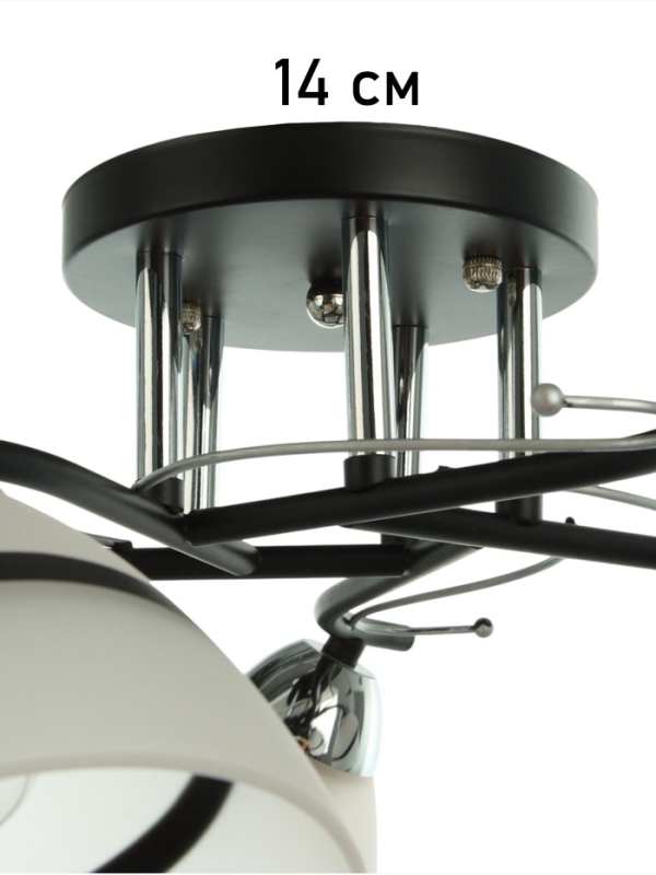 Люстра Люстра "Лайма" 5хЕ27 40Вт черно-хромовый 55х55х24 см