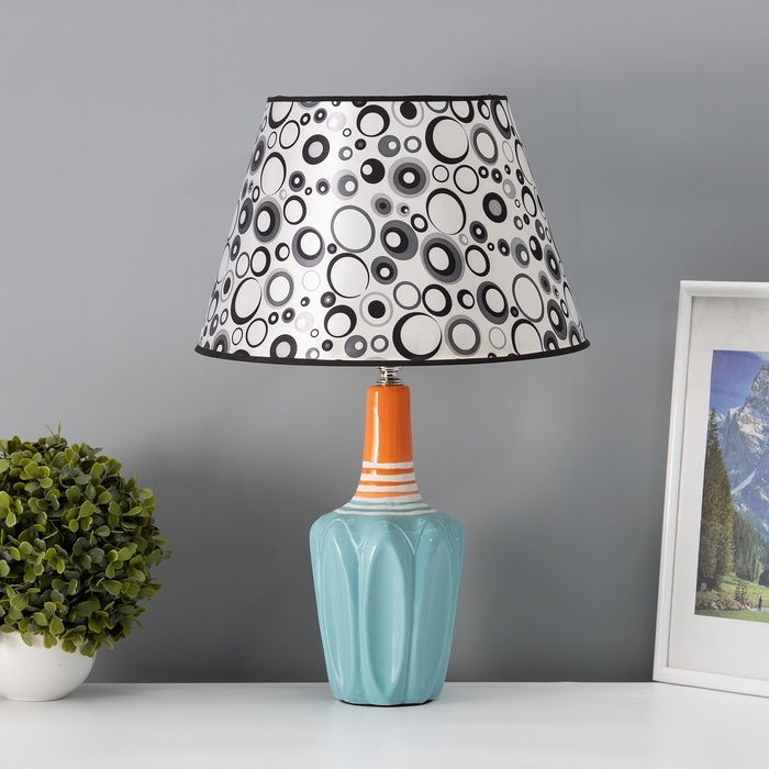 Настольная лампа с абажуром RISALUX «Аджена», Е27, 40 Вт, круги, 30×30×32.5 см Настольная лампа с абажуром RISALUX «Аджена», Е27, 40 Вт, круги, 30×30×32.5 см