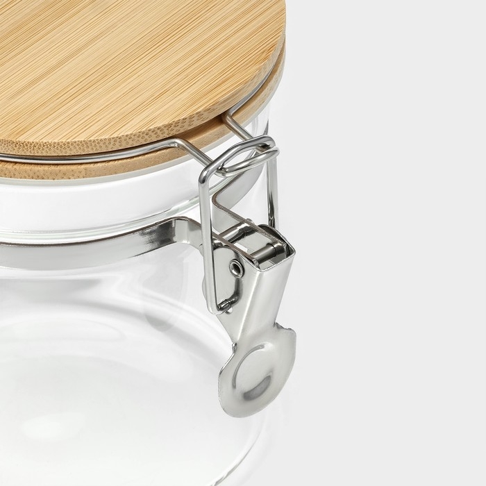 Банка стеклянная для хранения сыпучих продуктов «Эко», 650 мл, 10×11 см, с бугельным замком