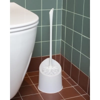 Ершик для унитаза Luscan с подставкой пластик белый