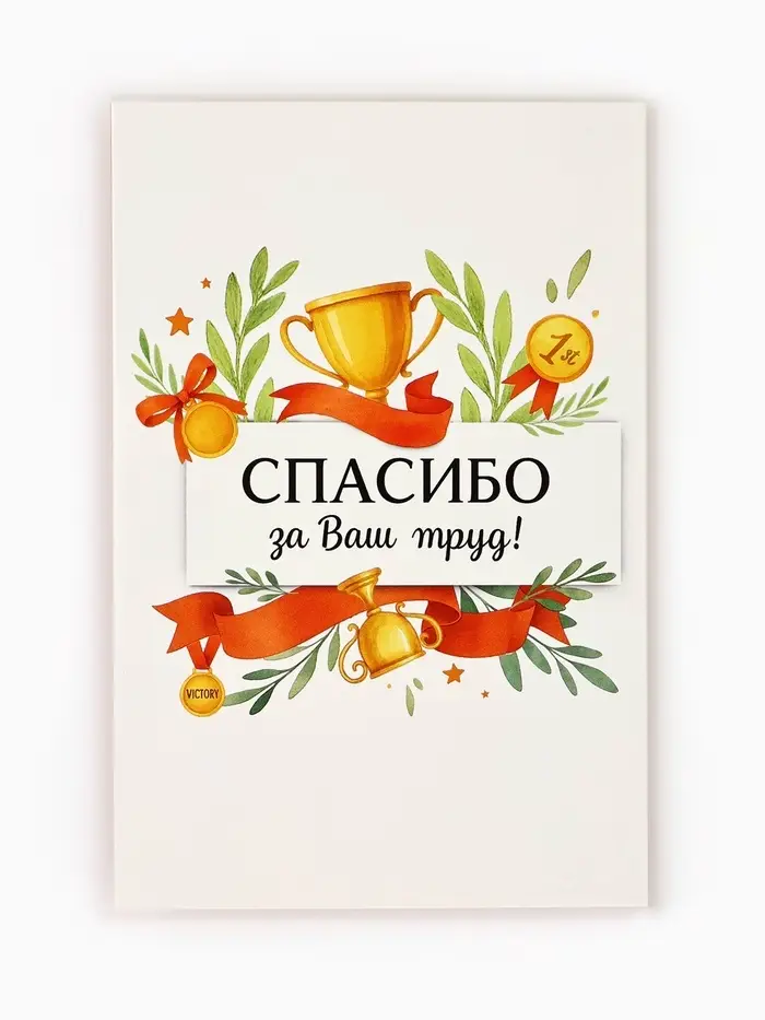 Открытка &laquo;Спасибо за труд&raquo;, 12&times;18 см