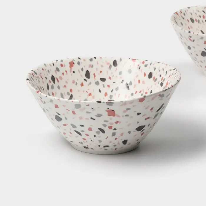 Салатники Magistro Terazzo, 1.4 л, 20&times;9 см, набор 2 шт., фарфор, белые