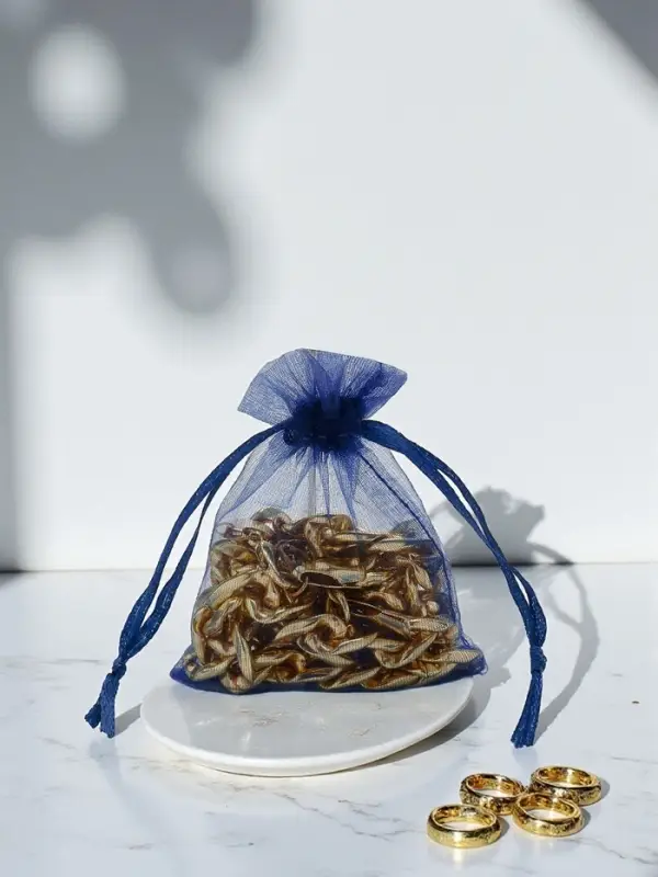 Набор мешочков подарочных 100шт. 7*9 см ( + - 1 см), цвет тёмно-синий (1716479)