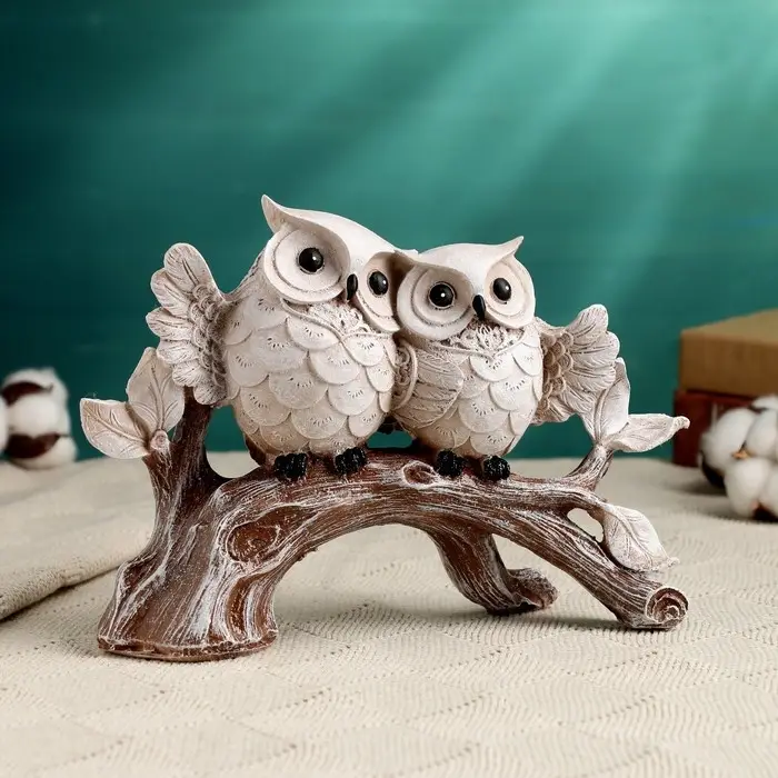 Фигурка полистоун «Совы на ветке», 16×22 см
