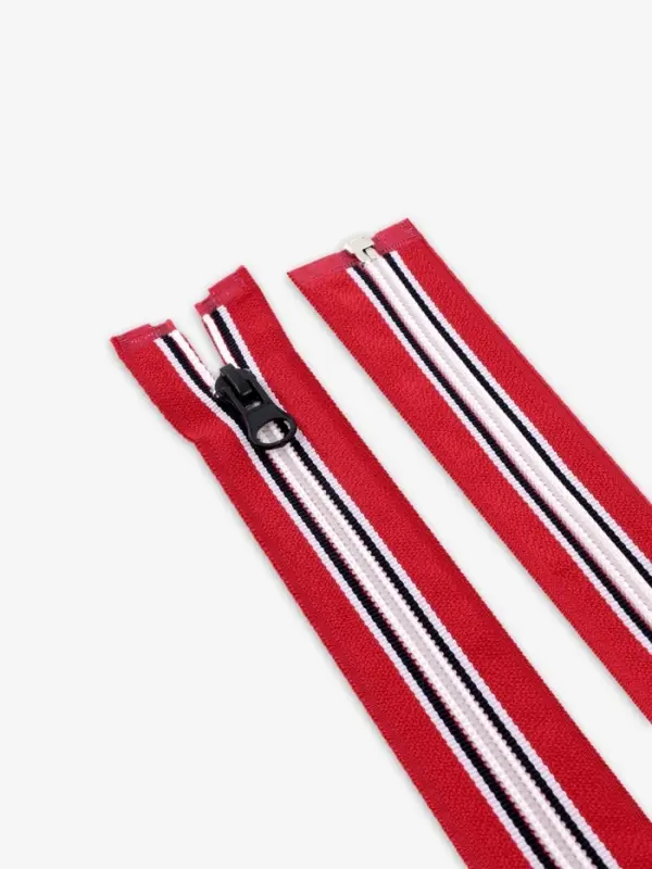 Молния &laquo;Спираль&raquo;, №5, разъёмная, замок автомат, 60 см, красная, белая, чёрная