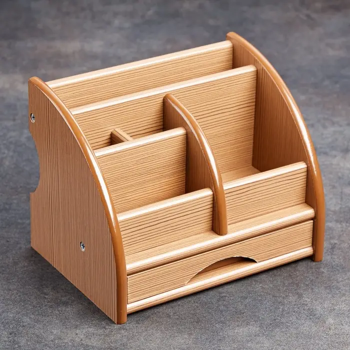 Органайзер 5 секций, 1 выдвижной ящик, серия Ясень шимо, 20&times;16.5&times;15.5 см, МИКС