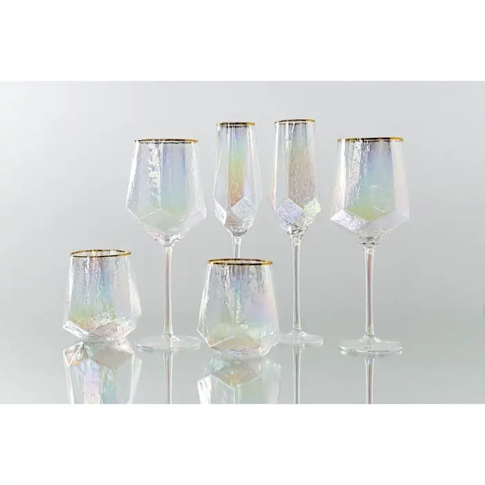 Бокалы для шампанского Magistro &laquo;Дарио&raquo;, 180 мл, 7&times;27.5 см, набор 6 шт., стекло, перламутровые