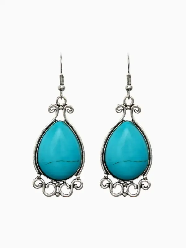 Серьги &laquo;Бирюзовый мир&raquo;, капля, голубые в чернёном серебре