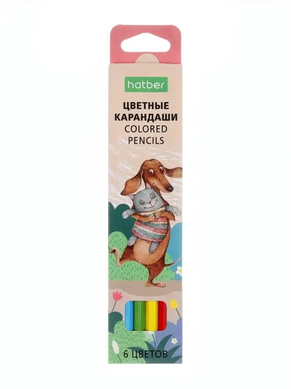 Карандаши 6цв, "ЭКО", Пэтс стори,Hatber, заточ, коробка, европодвес 66252