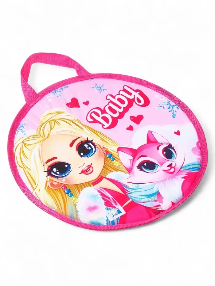 Ледянка BABY Snow Cat, d=35 см, толщина 1 см, с ручкой, розовая