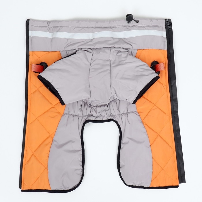 Куртка для больших собак, мембрана, 3XL (ДС 50, ОШ 49, ОГ 69см),серо-оранжевая   9