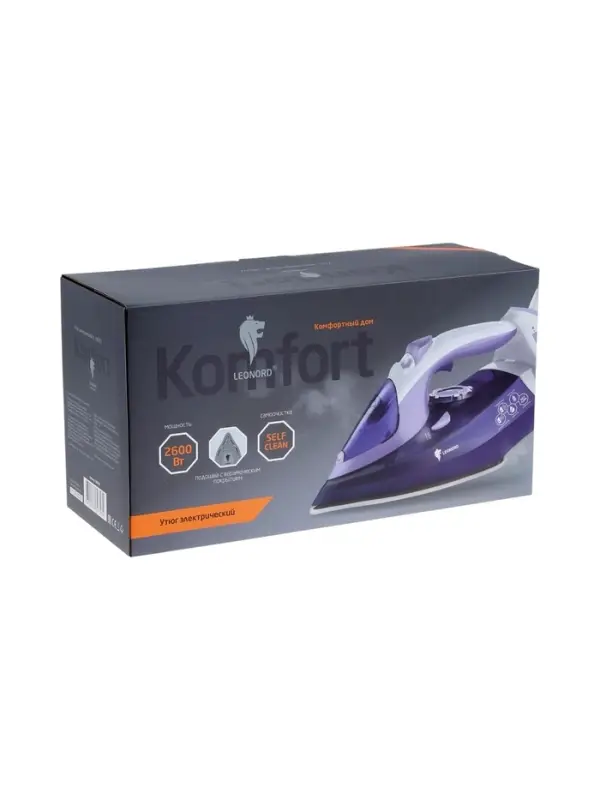 Утюг Leonord LE-1807U, 2600 Вт, беспроводной/проводной, керамическая подошва, 28 г/мин, 350 мл