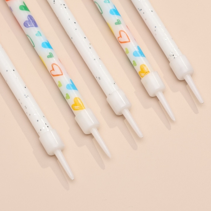 Свечи для торта Свечи для торта "Сердца", 12 шт, белые