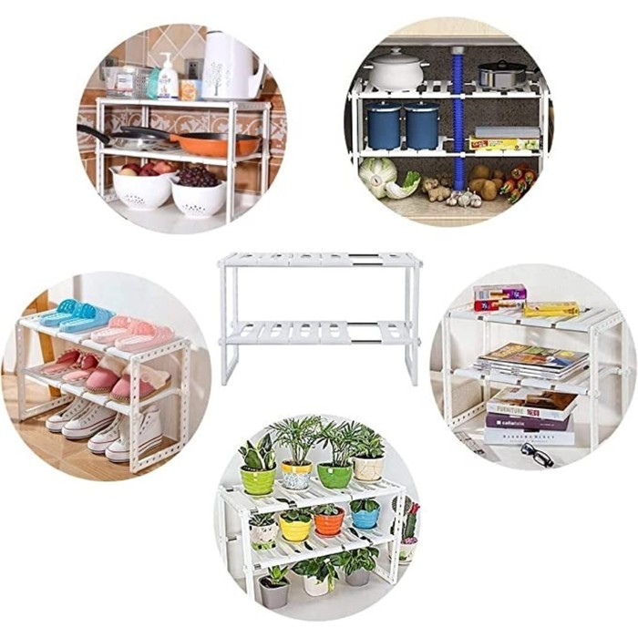 Полка под раковину раздвижная, 26×50(70)×38 см, цвет белый