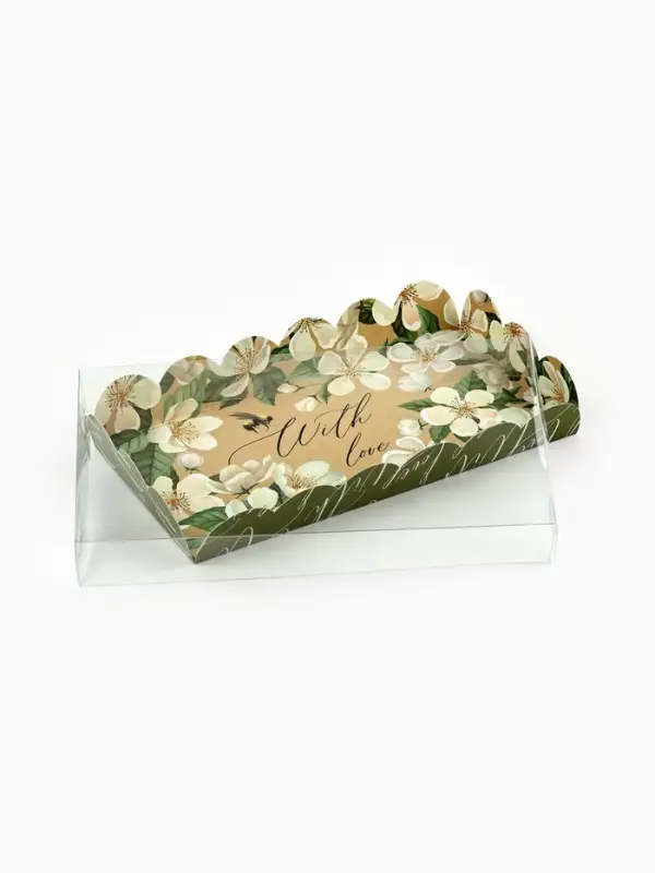 Коробка для печенья, кондитерская упаковка с пластиковой крышкой, «Пчёлка», 10.5 х 21 х 3 см Коробка для печенья, кондитерская упаковка с пластиковой крышкой, «Пчёлка», 10.5 х 21 х 3 см