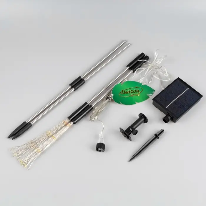 Садовый светильник &laquo;Одуванчики&raquo;, уличный, на солнечной батарее, 2 шт., 78 см, 160 LED, свечение белое