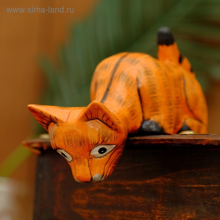 Сувенир дерево Сувенир дерево "Котёнок Рыжик подглядывает" 11х8х4,5 см