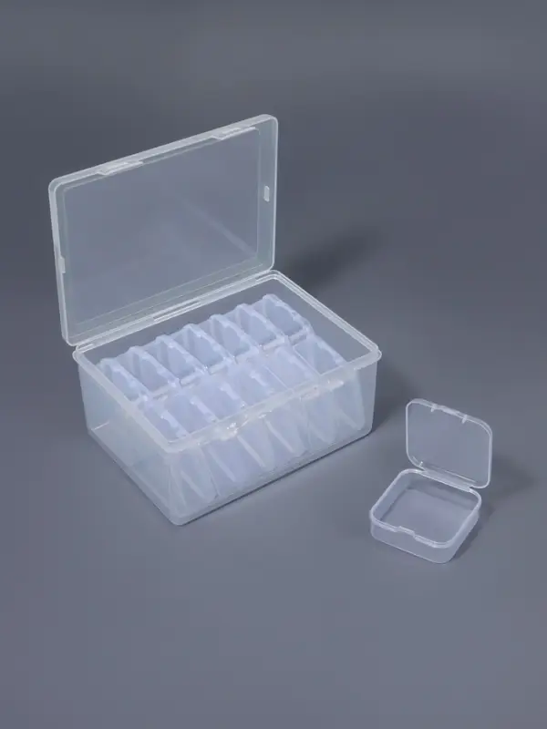 Органайзер для хранения мелочей, 14 баночек, 15.7&times;11.7&times;7.2 см, прозрачный