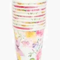 Стакан одноразовый бумажный «Акварельные цветы», 250 мл
