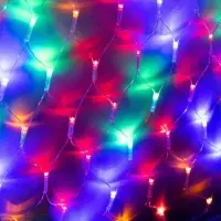 Гирлянда &laquo;Сеть-ёлка&raquo; 1&times;1 м, IP20, тёмная нить, 90 LED, свечение мульти, 8 режимов, 220 В