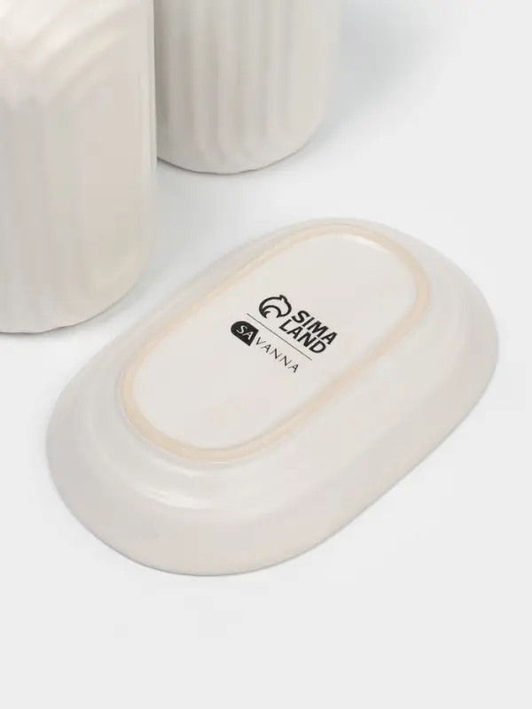 Набор для ванной SAVANNA &laquo;Волна&raquo;, 3 предмета, дозатор для мыла, стакан, мыльница