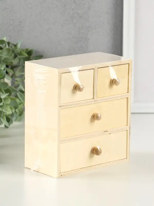 Шкатулка для росписи дерево &laquo;Комод&raquo;, 4 ящика 14&times;15.5&times;7.5 см