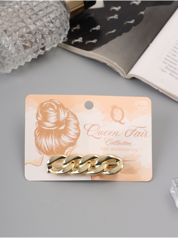 Зажим для волос  Зажим для волос "Жаклин" звенья, 6 см, золото