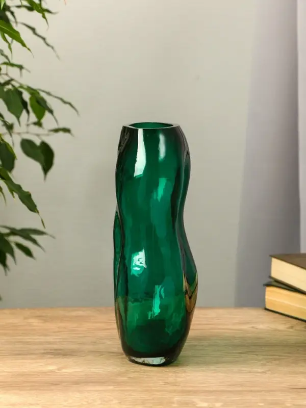 Ваза стекло настольная  Ваза стекло настольная "Шерил" 27х16 см, зелёный