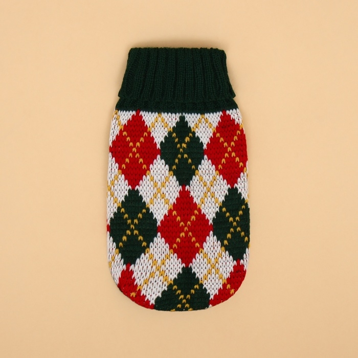 Свитер  Свитер "Шахматы", XS (ДС 17, ОШ 17, ОГ 23-37 см)