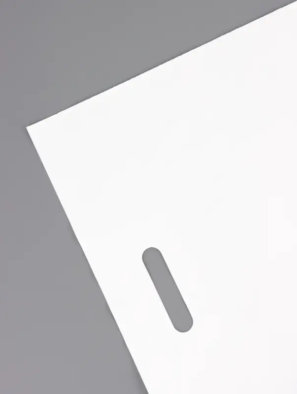 Пакет полиэтиленовый с вырубной ручкой, белый 40&times;50 См, 60 мкм